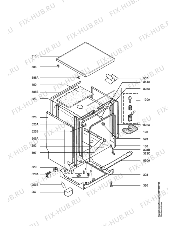 Взрыв-схема посудомоечной машины Electrolux ESF6260W - Схема узла Housing 001